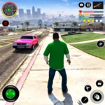 crime car city gangster shooting android application logo